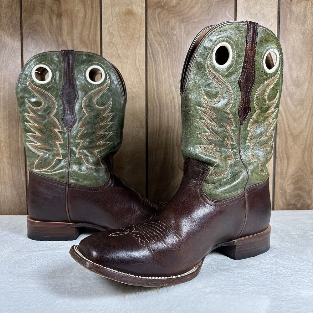 Cody James Union Western Boots Men's Size 11 EE Brown Green Pull On BCJFA19P17